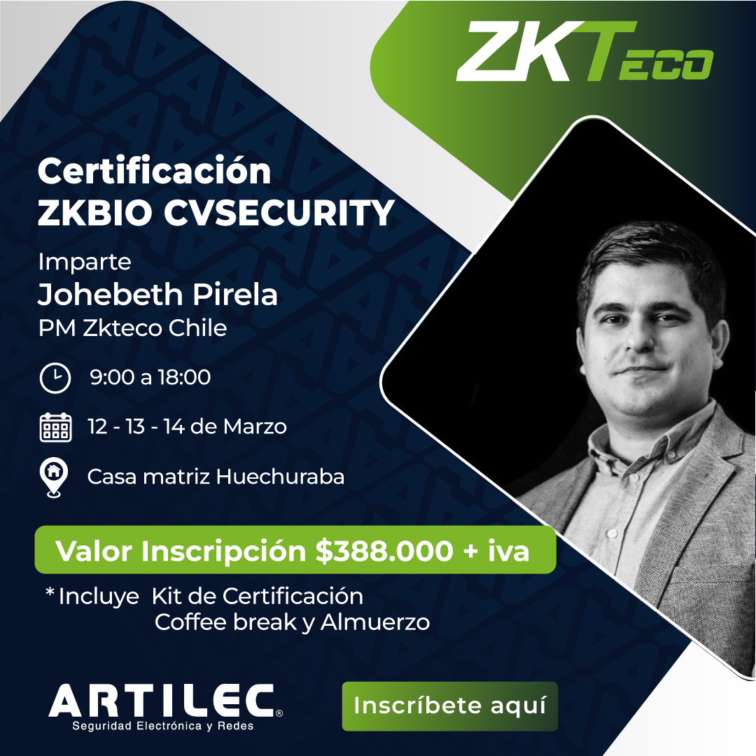 Certificación Software Zkbio Cvsecurity